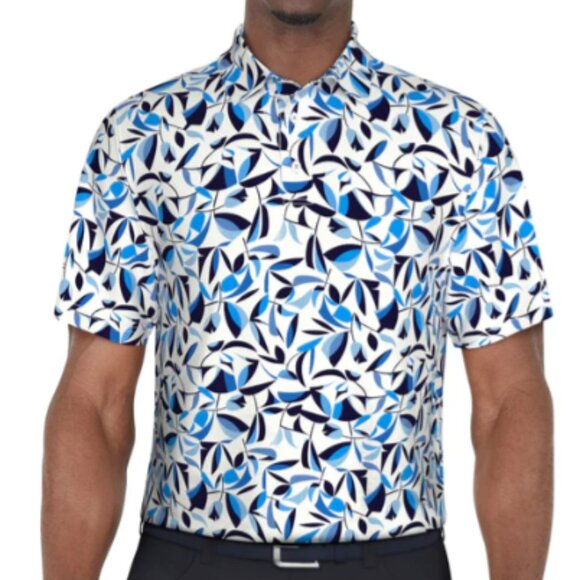 PGA Tour Other - PGA TOUR Mens Botanical Geo Print Golf Polo